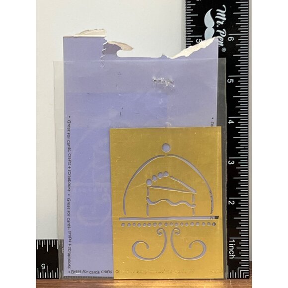 2006 L9383 Lasting Impressions CAKE UNDER GLASS Stencil Embossing Template - Picture 2 of 3
